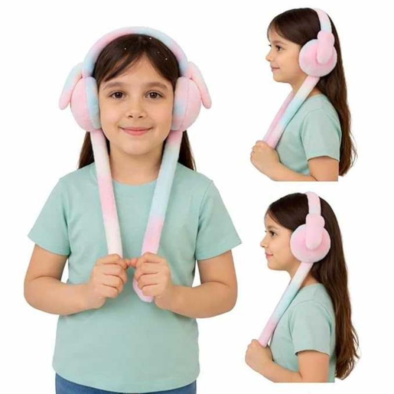 Moving ear mufuffs Cute Rabbit Earmuffs for Girls – Soft Plush Winter Ear Warmers