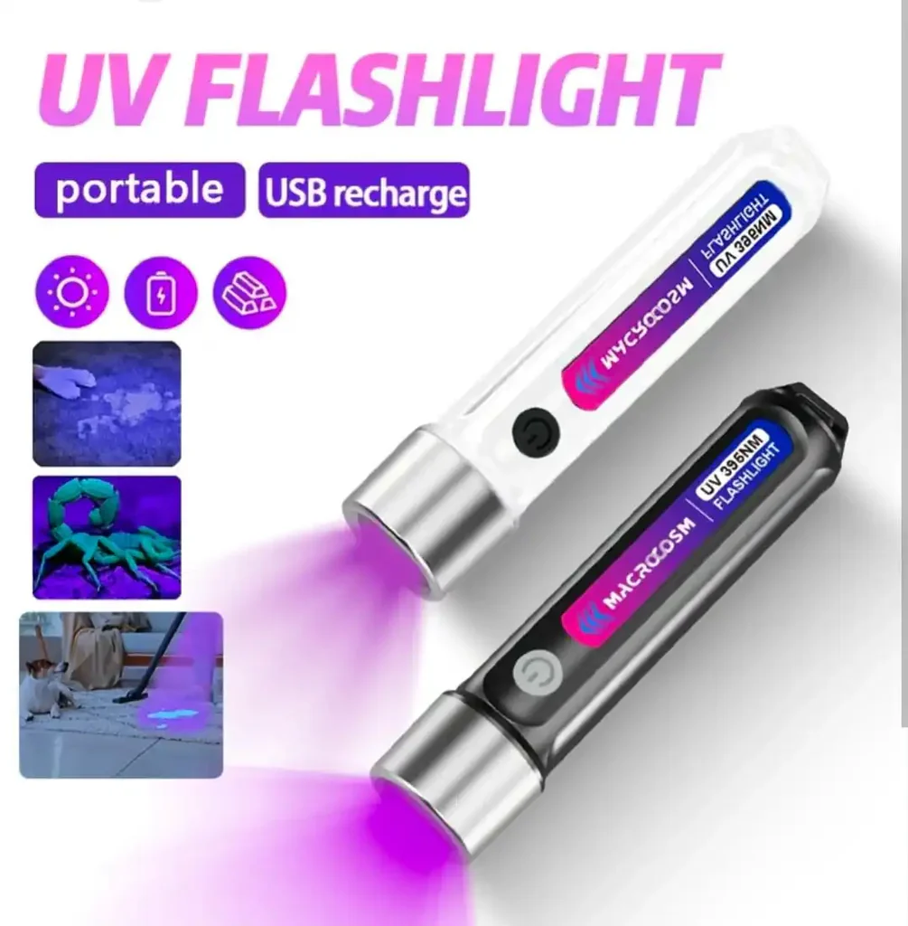 K-206 Handheld LED Money Detector – UV Currency Checker Torch for Fake Banknotes Detection