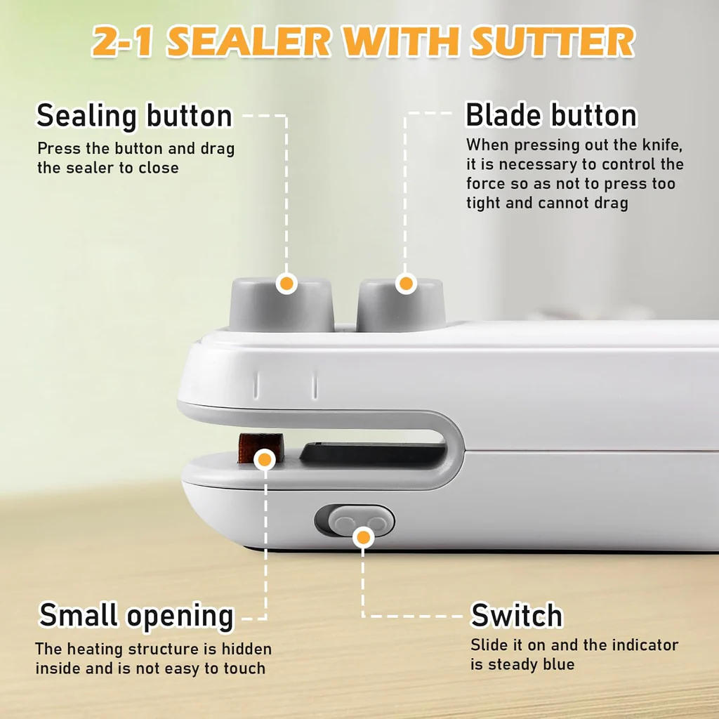 Portable Mini Rechargeable Sealer – Handheld Heat Bag Sealing Machine for Food Storage